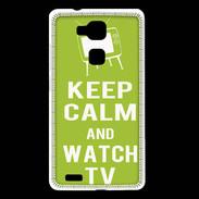Coque Huawei Ascend Mate 7 Keep Calm Watch TV Vert pomme