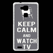 Coque Huawei Ascend Mate 7 Keep Calm Watch TV Gris