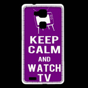 Coque Huawei Ascend Mate 7 Keep Calm Watch TV Violet