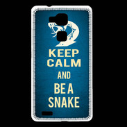 Coque Huawei Ascend Mate 7 Keep Calm and Be a Snake bleu