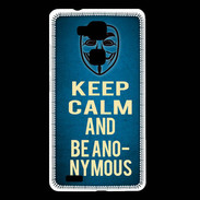 Coque Huawei Ascend Mate 7 Keep Calm and Be Anonymous Bleu