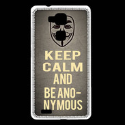 Coque Huawei Ascend Mate 7 Keep Calm and Be Anonymous Gris