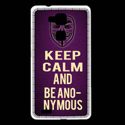 Coque Huawei Ascend Mate 7 Keep Calm and Be Anonymous Violet