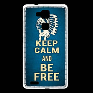 Coque Huawei Ascend Mate 7 Keep Calm and Be Free Bleu