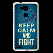 Coque Huawei Ascend Mate 7 Keep Calm and Fight Bleu