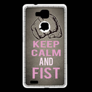 Coque Huawei Ascend Mate 7 Keep Calm and Fist Gris