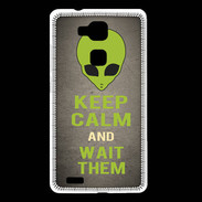 Coque Huawei Ascend Mate 7 Keep Calm and Wait Alien Gris