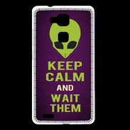 Coque Huawei Ascend Mate 7 Keep Calm and Wait Alien Violet