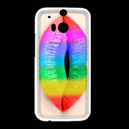 Coque HTC One M8 Bouche Arc en Ciel