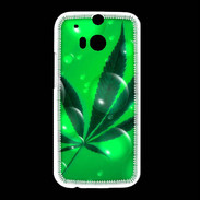 Coque HTC One M8 Cannabis Effet bulle verte