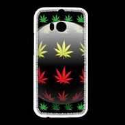 Coque HTC One M8 Effet cannabis sur fond noir