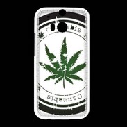 Coque HTC One M8 Grunge stamp with marijuana leaf