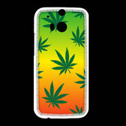 Coque HTC One M8 Fond Rasta Cannabis