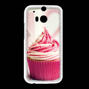 Coque HTC One M8 Cup cake rose et blanc