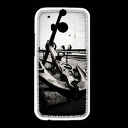 Coque HTC One M8 Ancre en noir et blanc