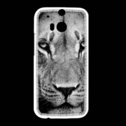 Coque HTC One M8 Lion en noir et blanc