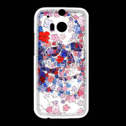 Coque HTC One M8 Skull en fleurs