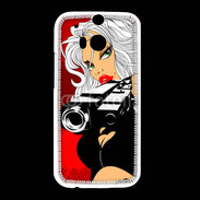 Coque HTC One M8 Femme blonde tueuse 50