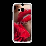 Coque HTC One M8 Bouche et rose glamour