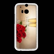 Coque HTC One M8 Coupe de champagne, roses rouges