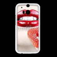 Coque HTC One M8 Bouche sexy rouge à lèvre gloss rouge fraise
