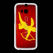 Coque HTC One M8 Cupidon sur fond rouge