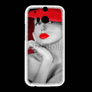 Coque HTC One M8 Femme élégante en noire et rouge 15