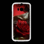 Coque HTC One M8 Belle rose rouge 500