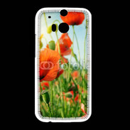 Coque HTC One M8 Champs de coquelicots