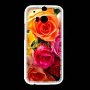 Coque HTC One M8 Bouquet de roses multicouleurs