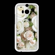 Coque HTC One M8 Rose blanche et rose 5