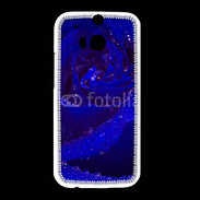 Coque HTC One M8 Fleur rose bleue