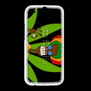 Coque HTC One M8 Portrait abstrait de Rasta