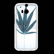 Coque HTC One M8 Marijuana en bleu et blanc