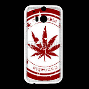 Coque HTC One M8 Red stamp with marijuana leaf