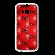 Coque HTC One M8 Capitonnage cuir rouge