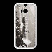 Coque HTC One M8 Pêcheur noir et blanc