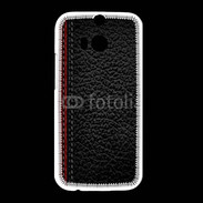Coque HTC One M8 Effet cuir noir et rouge