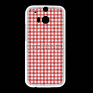 Coque HTC One M8 Effet vichy rouge et blanc
