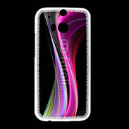 Coque HTC One M8 Abstract multicolor sur fond noir