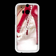 Coque HTC One M8 Escarpins rouges et perles