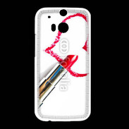 Coque HTC One M8 Coeur avec rouge à lèvres