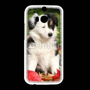 Coque HTC One M8 Adorable chiot Border collie