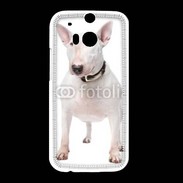 Coque HTC One M8 Bull Terrier blanc 600