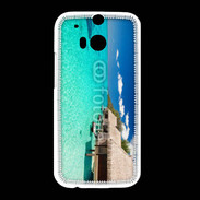 Coque HTC One M8 Bungalow sur mer tropicale