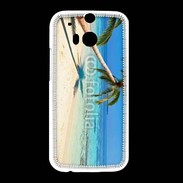Coque HTC One M8 Palmier sur la plage tropicale