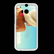 Coque HTC One M8 Femme à chapeau de plage