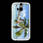 Coque HTC One M8 Palmier et charme sur la plage
