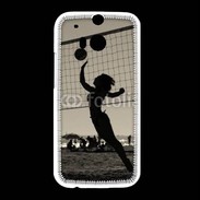 Coque HTC One M8 Beach Volley en noir et blanc 115