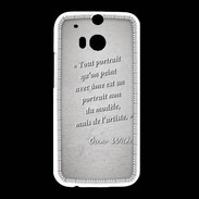 Coque HTC One M8 Portrait Ame Gris Citation Oscar Wilde